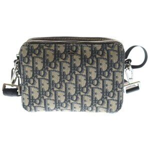 Christian Dior Oblique Canvas Shoulder Bag Navy